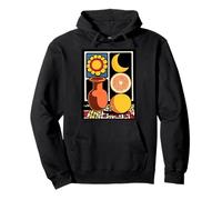 Naturaleza Muerta Retro Sol Luna Naranja Sudadera con Capucha