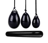 Naturaleza Obsidiana Yoni Egg Sphere Mujeres Suelo Pélvico Músculo Kegel Ejercicio, HeiYaoShi Set