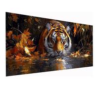Naturaleza Pintar por Numeros Adultos, DIY Pintar por Numeros Sin Marco Kits de Manualidades Adultos Tigre Paint by Numbers Adult, Pintura al Óleo de Lienzo para Decoracion Pared, Regalo 90x200cm O-00