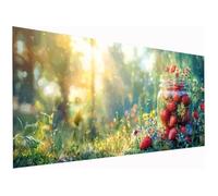 Naturaleza Pintar por Numeros Adultos, DIY Pintar por Numeros Sin Marco Kits de Manualidades Adultos Fresa Paint by Numbers Adult, Pintura al Óleo de Lienzo para Decoracion Pared, Regalo 50x110cm C-16