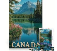 Naturaleza Salvaje de Canadá majestuosas montañas y el Lago Mirror Póster de Viaje Rompecabezas de 1000 Piezas para Adultos Desarrollo de la lógica Fácil de armar Un Regalo Encantador (38x52cm)