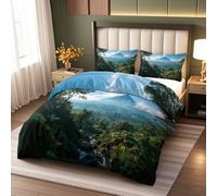 Naturaleza Verde Ropa de Cama de 155x200cm - Bosque Tropical Juego de Ropa de Cama para Todo el año 3 Piezas - con 2 Fundas de Almohada de 50 x 75 cm