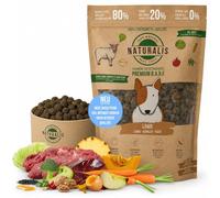 Naturalis Smart 80 Barf Dry Barf Comida para perros 500 g de cordero pienso completo sin aditivos sin cereales, sin soja, sin gluten, hipoalergénico, monoproteína