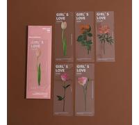 Naturally BookFor Mark - Juego de 5 piezas con flores de plantas en material de PVC (rosa)