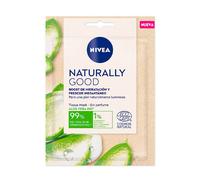 NIVEA Naturally Good Mascarilla Facial de Tejido Aloe Vera Bio (1 ud), mascarilla hidratante con un 99% de ingredientes de origen natural, máscara para una piel luminosa