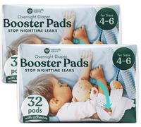 Naturally Nature Overnight Diaper Doubler Booster Pads with Adhesive for Pull-on & Regular Diapers | Nighttime Leak Protection for Heavy Wetters and Active Sleepers, for Boys & Girls,64
