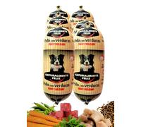Naturalmente Feliz Alimento Natural casero para Perros, Comida húmeda con Carne Fresca y Verduras - 90% Carne (6x450gr) (Cocido Pollo y Verduras) Comida Húmeda