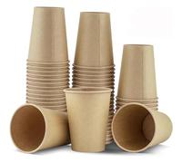 Naturalpackfoods 200 Vasos de Cartón Desechables Café | Vasos para Café de 200ml / 7oz | Reciclables para Bebidas Calientes y Frías Café Té Oficinas y Bares | Vaso Kraft 200cc - 200unids