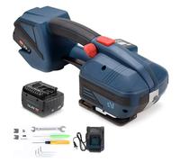 Naturalpowev Herramienta flejadora eléctrica Máquina flejadora de Embalaje, Herramienta flejadora automática con Pantalla LCD y batería de 4000mah, Kit de Tensor de Embalaje para Paleta de Caja