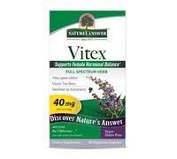 Natural's Answer Full Spectrum Vitex Cápsulas, 40 mg por porción, 90 unidades por botella, veganas, sin gluten