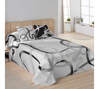 NATURALS - Colcha Bouti Estampada | Cama 180 (270x260 cm) | Microfibra Extrasuave | 2 Fundas de Cojín 50x50 cm | Cubrecama Acolchado a Líneas | Ideal Primavera y Verano | Ribbon