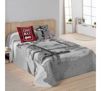 NATURALS - Colcha Bouti Estampada | Cama 90 (180x260 cm) | Microfibra Extrasuave | 1 Funda de Cojín 50x50 cm | Cubrecama Acolchado a Líneas | Ideal Primavera y Verano | Way