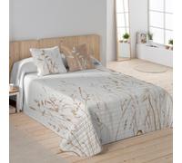 NATURALS - Colcha Bouti Estampada | Cama 90 (180x260 cm) | Microfibra Extrasuave | 1 Funda de Cojín 50x50 cm | Cubrecama Acolchado a Líneas | Ideal Primavera y Verano | Rust