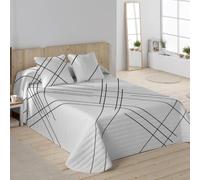 NATURALS - Colcha Bouti Estampada | Cama 90 (180x260 cm) | Microfibra Extrasuave | 1 Funda de Cojín 50x50 cm | Cubrecama Acolchado a Líneas | Ideal Primavera y Verano | Beltane