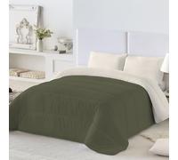NATURALS - Edredón Nórdico 300 Gramos Liso Bicolor - Reversible - Microfibra Extrasuave - Acolchado Gran Confort y Transpirable - Verde/Vainilla - Cama 180 (270x260 cm) - Fabricado en España