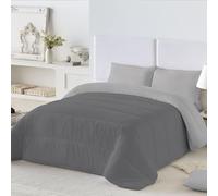 NATURALS - Edredón Nórdico 300 Gramos Liso Bicolor - Reversible - Microfibra Extrasuave - Acolchado Gran Confort y Transpirable - Gris/Gris Claro - Cama 90/105 (180x260 cm) - Fabricado en España