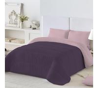NATURALS - Edredón Nórdico 300 Gramos Liso Bicolor - Reversible - Microfibra Extrasuave - Acolchado Gran Confort y Transpirable - Berenjena/Rosa Viejo - Cama 180 (270x260 cm) - Fabricado en España
