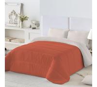 NATURALS - Edredón Nórdico 300 Gramos Liso Bicolor - Reversible - Microfibra Extrasuave - Acolchado Gran Confort y Transpirable - Ginger/Piedra - Cama 90/105 (180x260 cm) - Fabricado en España