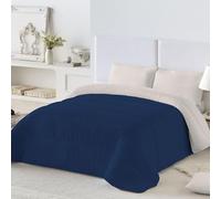 NATURALS - Edredón Nórdico 300 Gramos Liso Bicolor - Reversible - Microfibra Extrasuave - Acolchado Gran Confort y Transpirable - Azul/Piedra - Cama 135/150 (250x260 cm) - Fabricado en España