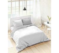 NATURALS Funda nórdica Bicolor Reversible Gris Pálido/Blanco Cama 105