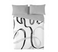NATURALS Funda Nordica Cama 180, 100% Algodón, Juego de Funda para edredon 260x220 cm + 2 Fundas de Almohada 45x110, Ribbon