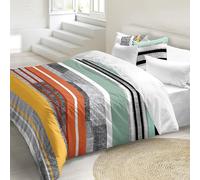 NATURALS - Funda Nórdica Estampada 100% Algodón Natural - Cama 90 - Incluye 1 Funda de Almohada 45x110 cm, Tacto Suave, Certificado OEKOTEX - Colección 2024/2025 (Denim, 150x220 cm)