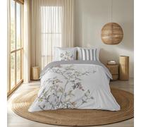 NATURALS - Funda Nórdica Estampada Cama 150-100% Algodón Suave y Transpirable - Juego de Edredón 240x220 cm con Solapa + 45 cm - 2 Fundas Almohada 45x90 cm - Fabricado en España