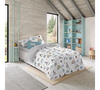 NATURALS - Funda Nórdica Infantil Estampada Cama 90-100% Algodón Suave y Transpirable - Juego de Edredón 150x220 cm con Solapa + 45 cm - 1 Funda Almohada 45x110 cm - Fabricado en España