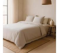 NATURALS - Funda Nórdica Lisa Cama 90-100% Algodón Suave y Transpirable - Cierre de Botones - Funda Nórdica 150x220 cm + 1 Funda Almohada 45x110 cm - FTR6 Beige - Fabricado en España