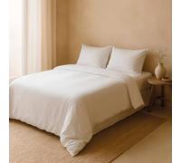 NATURALS - Funda Nórdica Lisa Cama 90-100% Algodón Suave y Transpirable - Cierre de Botones - Funda Nórdica 150x220 cm + 1 Funda Almohada 45x110 cm - Blanco Óptico - Fabricado en España