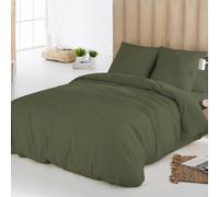 NATURALS ICEHOME - Funda Nórdica 135 de Microfibra Ecológica, Juego de Funda Edredón 220x220 cm + Funda de Almohada Lisa 45x155 cm, Ultrasuave, Transpirable, Certificado Oeko-Tex, Verde