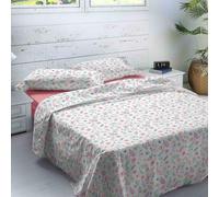 NATURALS - Juego de Sábanas Estampada Cama 150-100% Algodón Franela - Incluye Sábana Encimera + Sábana Bajera + 2 Fundas de Almohada - Extra Suave, Transpirable - Rin