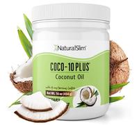 NaturalSlim Coco 10 Plus con CoQ10, Aceite de Coco Orgánico con MCT para hornear, mezclar o consumir directamente, Mejora la energía, el metabolismo y apoya el sistema inmunológico, 454g (Coco 10)