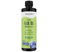 NaturalSlim Flax Oil - Suplemento líquido de aceite de linaza con Omega 3 6 9 - Orgánico certificado prensado en frío para cabello, piel, uñas, células sanas y cocina - 16 fl. Oz.
