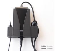 Naturalspring Soporte de cargador para bicicleta eléctrica Bosch modelo BPC3400, incluye material de montaje, 2 tornillos, 2 tacos, montaje estable en la pared, orden y diseño, agarre seguro,