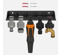 Naturalspring® Soporte de pared para acoplamientos y adaptadores y mangueras Gardena