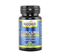 Naturando Maximum Cúrcuma Complemento Alimenticio con Cúrcuma, Pimienta negra Que Favorece La Función Digestiva - 40 cápsulas vegetales
