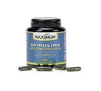Naturando Maximum Espirulina Complemento Alimenticio para Veganos a base de Algas Espirulinas y Vitamina B12-100 cápsulas