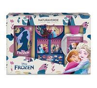 Naturaverde | Kids - Disney Frozen - Caja regalo Disney Frozen, set de papelería, eau de toilette en spray natural de 50 ml y gel de baño de 100 ml en tubo, set de 3 cuadernos y pegatinas en relieve