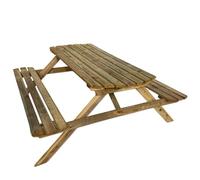 NATURAWA Mesa de Picnic 6-8 Adultos, Madera Tratada, Grosor 25-27mm,170 cm Ancho x 160 cm Largo x 72 cm Alto, con 2 Asientos para Jardín y Casa