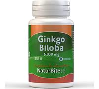 NaturBite Ginkgo Biloba, 6000 mg - 100 gr | 60 Comprimidos | Complemento Nutricional Poderoso que Combina Tradición Milenaria y Ciencia Moderna para Tu Bienestar Óptimo