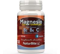 NaturBite Magnesio Complex, 60 Comprimidos | Magnesio Bisglicinato y Citrato de Magnesio con Vitaminas C, B5 y B6 - 300 mg de Magnesio Elemental por Dosis Diaria.