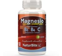 NaturBite Magnesio Complex Citrato y Bisglicinato, 120 Comprimidos | Con vitaminas C, B5 y B6. 300 mg de magnesio elemental por dosis diaria de 3 comprimidos. Envase para 40 días.