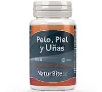 NaturBite Pelo, piel y uñas. 60 cápsulas. Suplemento vitamínico con Aceite de Borraja EPA/DHA, Vitamina E y complejo de vitaminas B que proporciona ayuda a la salud del cabello, la piel y las uñas