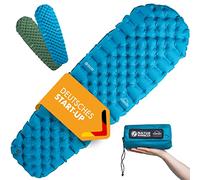 NATURBUMMLER Colchón aislante ultraligero [590 g] Colchón hinchable de camping (195 x 56 cm) - Resistente a la intemperie y plegable - Para trekking, senderismo, festival, viaje