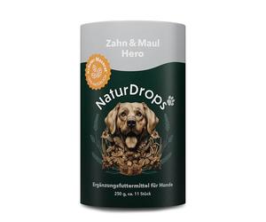NaturDrops Zahn & Maul Hero - Juego de 11 palitos masticables para Perros con función de Aliento Fresco y Boca Bien cuidada, 100% Natural, 250 g