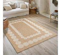 Nature 8868 - Alfombra, natural, Bohemia, con aspecto de yute, para sala de estar, dormitorio, pasillo y exterior, color natural (160 x 230 cm, blanca)