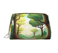 Nature Adventure - Bolsa de maquillaje portátil de cuero para cosméticos, artículos de tocador y artículos esenciales diarios, White, Talla única