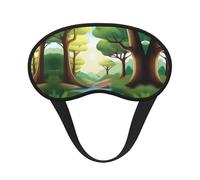 Nature Adventure - Máscara de dormir cómoda de satén con borde negro para bloquear la luz y dormir reparador