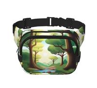 Nature Adventure - Riñonera cuadrada de doble capa para actividades al aire libre como deportes, viajes, senderismo, ciclismo, Black, Talla única